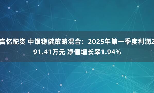 高忆配资 中银稳健策略混合:2025年第一季度利润291.41万元 净值增长率1.94%