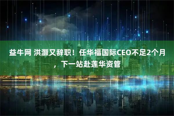 益牛网 洪灏又辞职!任华福国际CEO不足2个月,下一站赴莲华资管