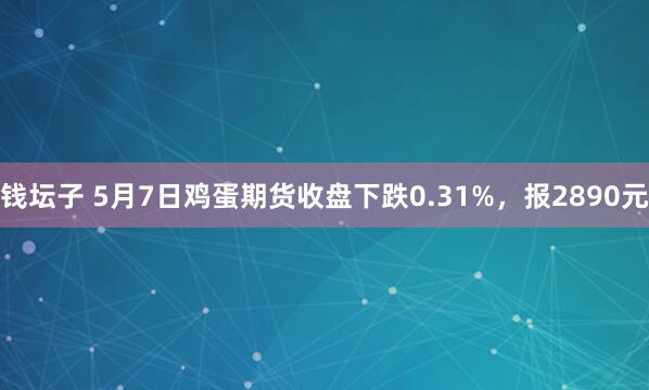 钱坛子 5月7日鸡蛋期货收盘下跌0.31%,报2890元